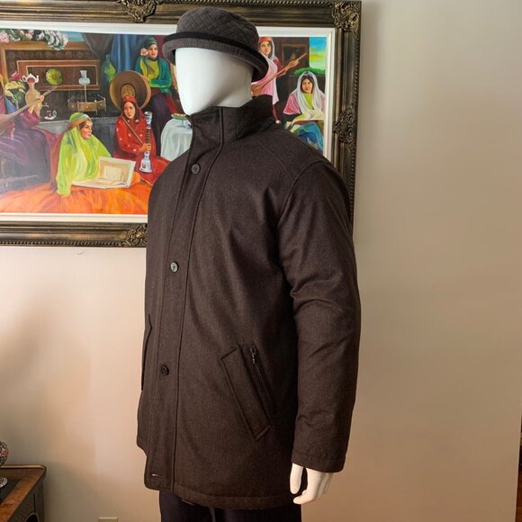 Bugatti NWOT Men's 42R Real Down Wool Full Zip Button Closure Coat Jacket - Picture 5 of 12